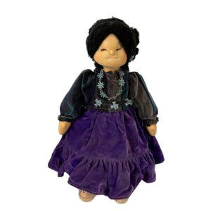 Antique handmade Navajo/Dineh doll with turquoise jewelry.